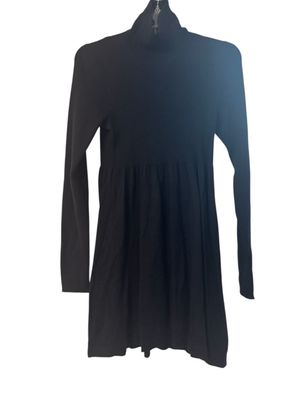 Magaschoni Black Knit Turtleneck Dress
